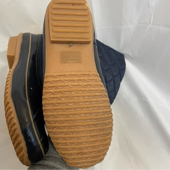 BASS | POTTER Women’s Navy Steel Shank Quilted Upper Rubber Bottom Boot Size 8 - Picture 13 of 14